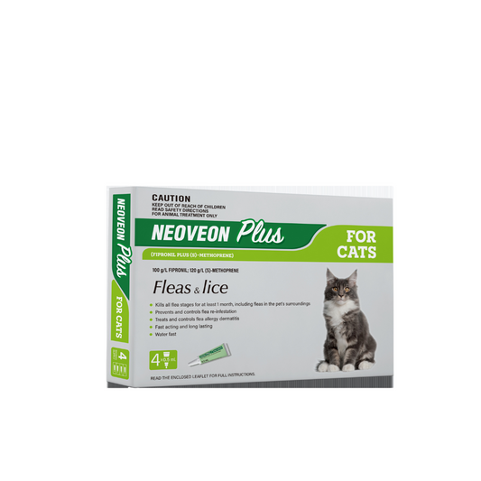 Neoveon Plus flea and tick prevention for cats, 4 pack topical treatment
