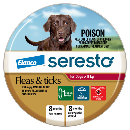 Seresto flea and tick collar for large dogs over 18 lbs, red pack