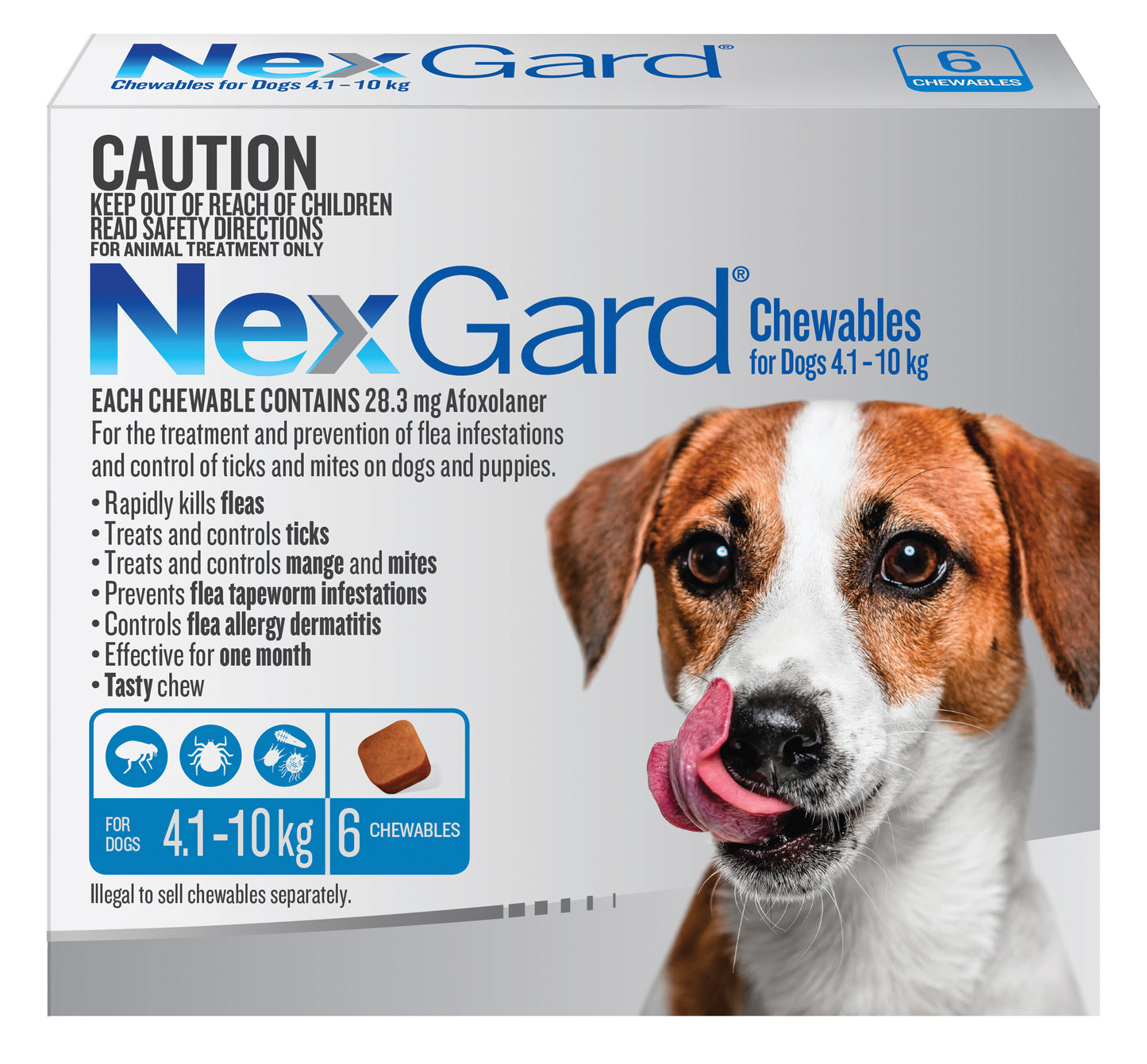 NexGard Chewables Dog Small 10.1 - 24lbs Blue