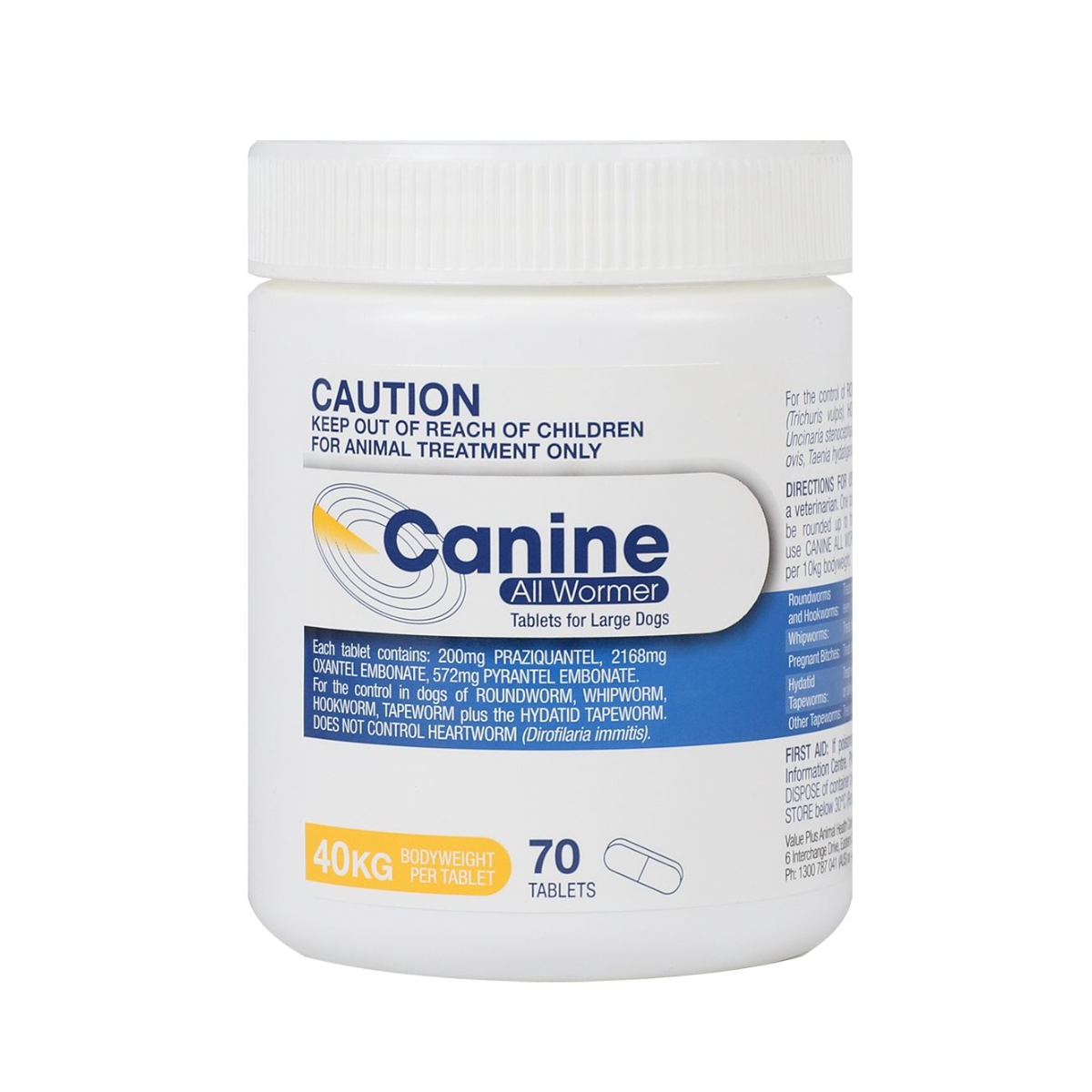 Canine Dewormer Tablets For Dogs 88lbs (40kg)