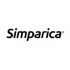 Black "Simparica" logo with a registered trademark symbol on a light gray background with subtle geometric patterns.
