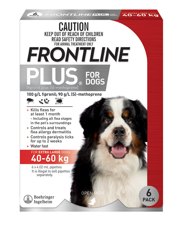 Frontline Plus Red for Extra Large Dogs 89–132 lbs – carton 6 pack