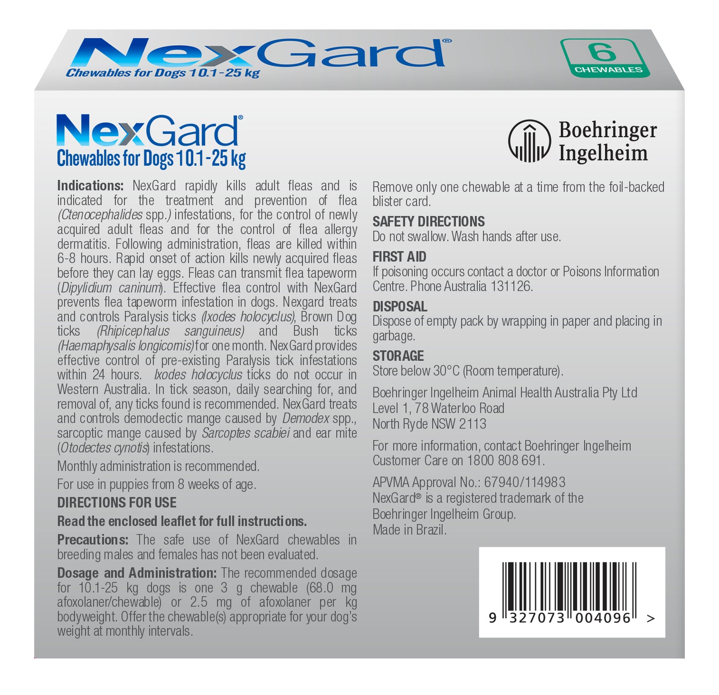 NexGard Chewables for Medium Dogs (24.1–60 lbs) – Green
