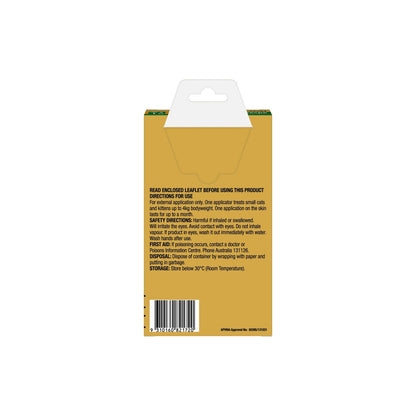 Advantage For Kittens Cats Up To 9lbs 0-4kg – back of pack