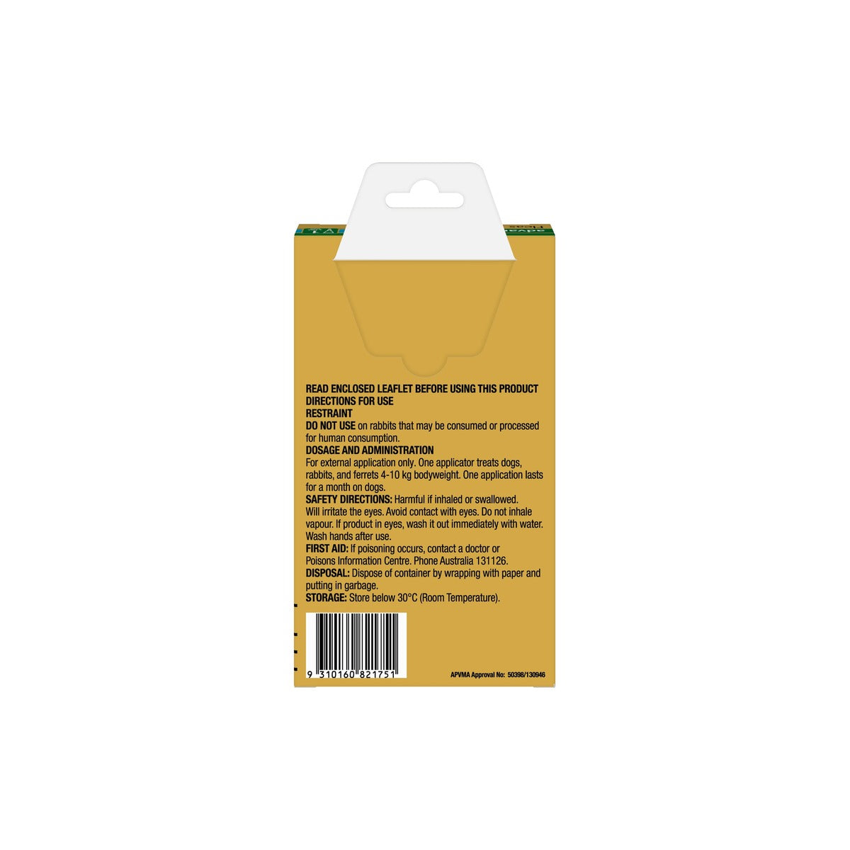 Advantage Spot-On For Dogs 11-20lbs 4-10kg – back of pack