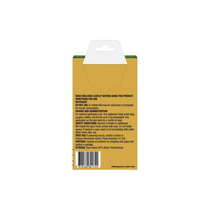 Advantage for Puppies Small Dogs Up to 10 lbs 0-4 kg – back of pack