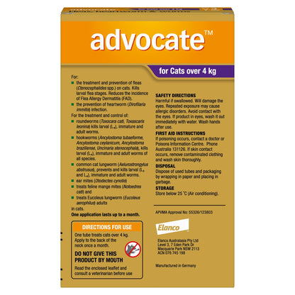 Advocate Cat Health Advocate™ Purple for Large Cats — over 4kg