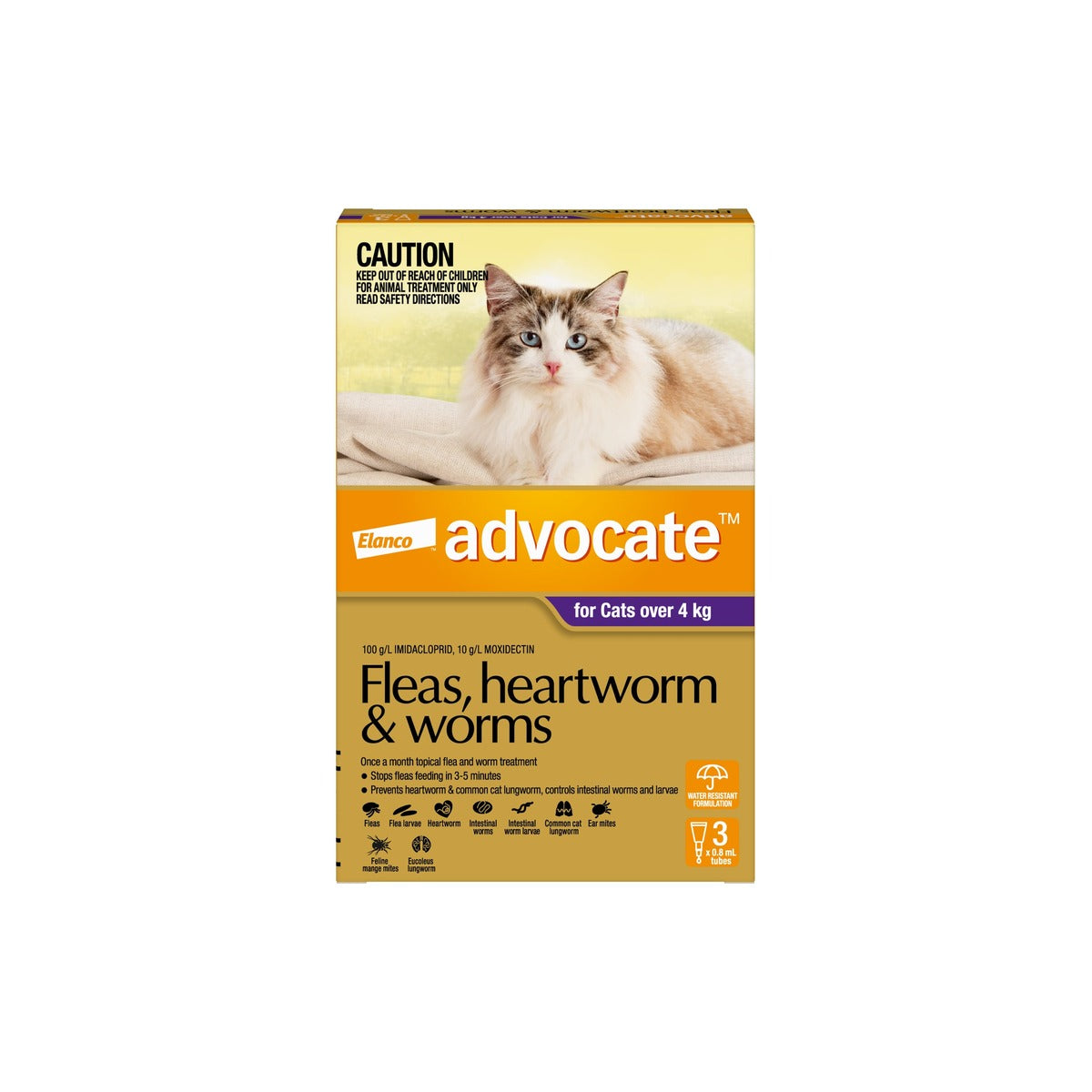 Advocate Spot-On For Cats Over 9lbs 4kg up – front of pack – front of pack