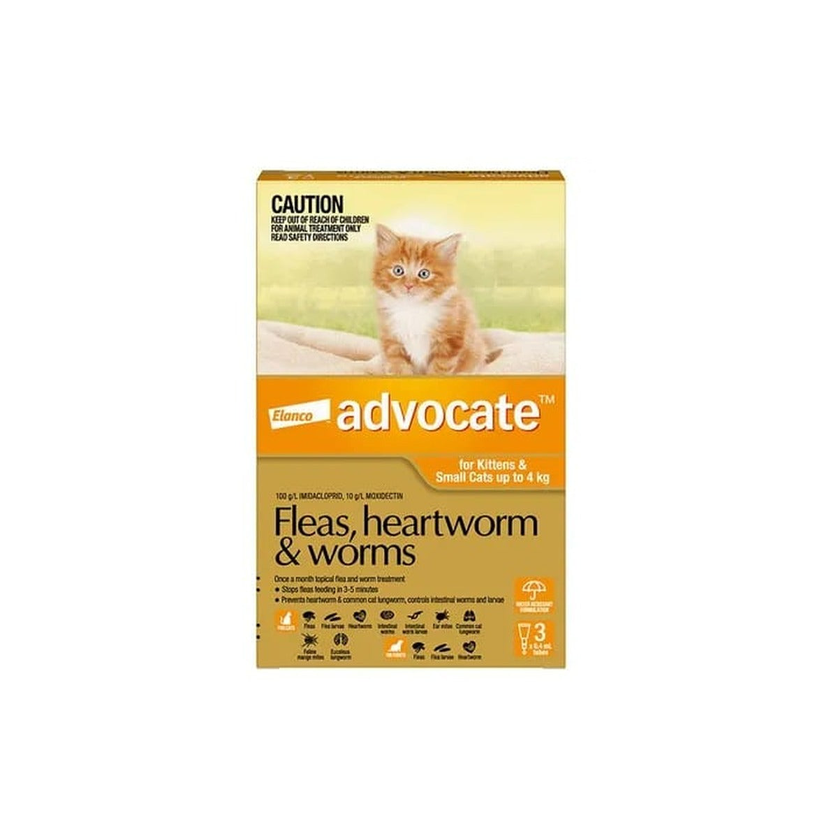 Advocate Spot-On for Kittens Small Cats Up to 9 lbs Orange Pack – front of pack – front of pack