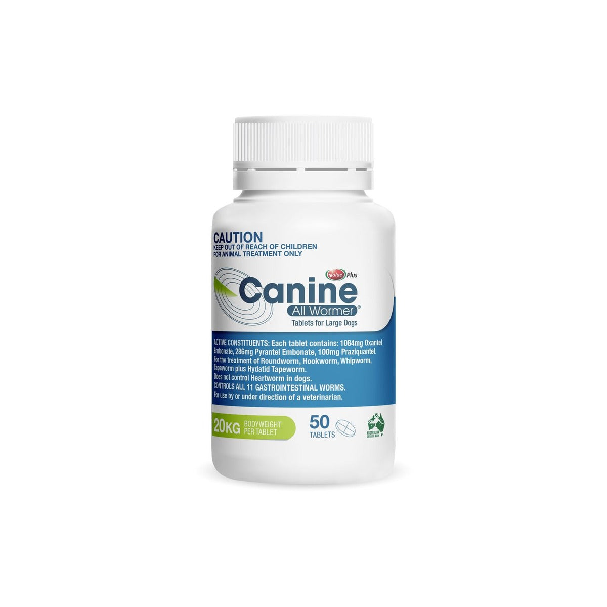 Canine All Wormer Tablets For Dogs 20kg – front of pack – front of pack