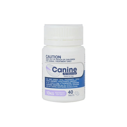 Canine Allwormer 10kg 40 Tablets – front of pack – front of pack