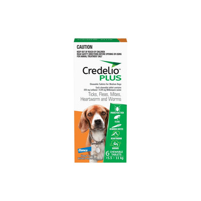 Credelio Plus Chews For Dogs 12.1-24lbs Orange – front of pack – front of pack