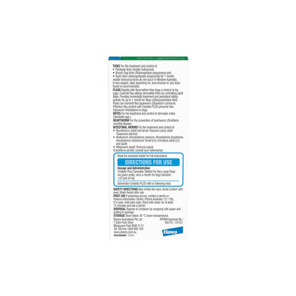Credelio Plus Chews For Dogs 48.1-99lbs Blue – back of pack – back of pack