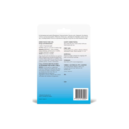 Endogard XL Dogs 35kg – back of pack – back of pack