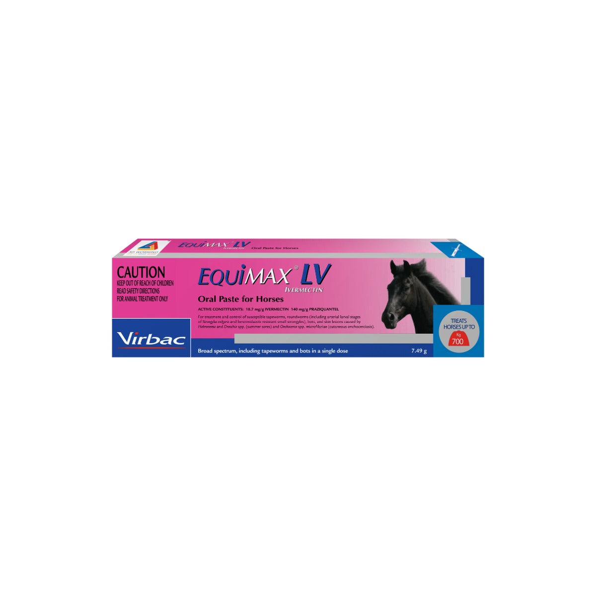 Equimax LV Low Volume Allwormer Paste for Horses – front of pack – front of pack