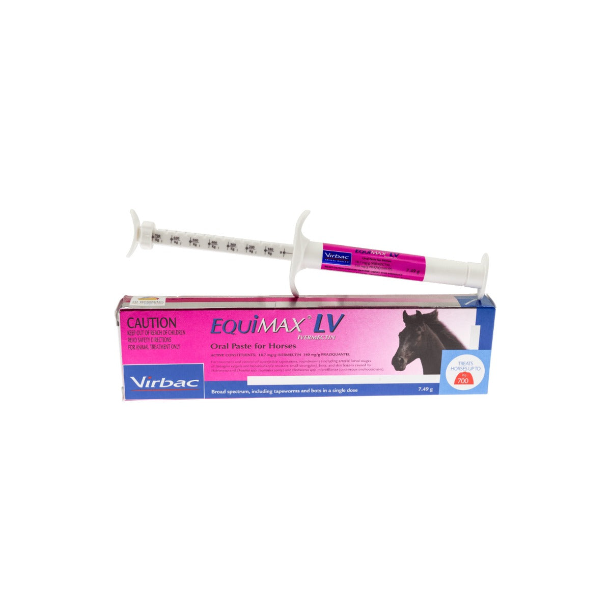 Equimax LV Low Volume Allwormer Paste for Horses – front of pack – front of pack