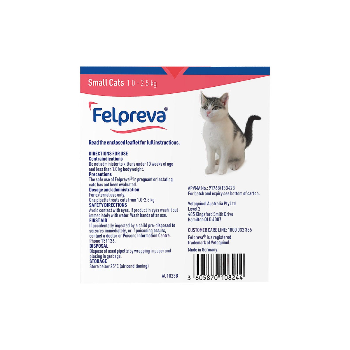 Felpreva Small Cats Pink – back of pack – back of pack