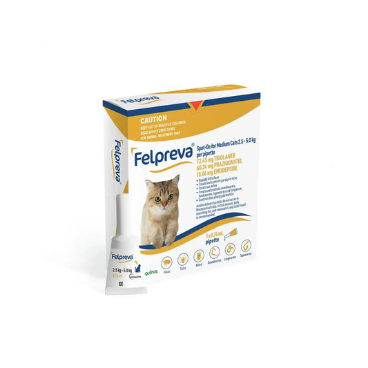 Felpreva Spot On For Cats Medium 5.5-11lbs Yellow – front of pack – front of pack