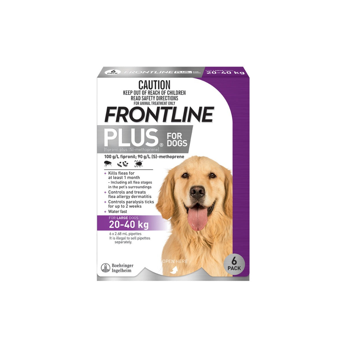 Frontline Plus for Large Dogs 45-88 lbs - Purple – front of pack – front of pack