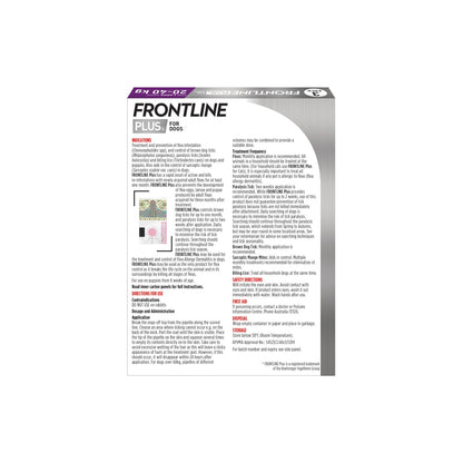 Frontline Plus for Large Dogs 45-88 lbs - Purple – back of pack – back of pack