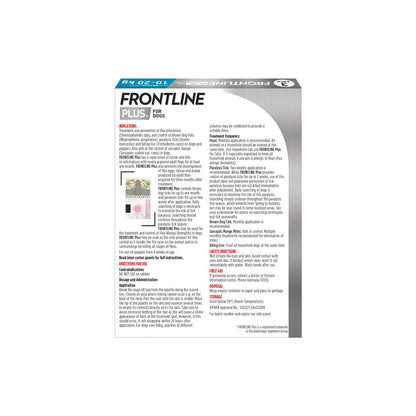 Frontline Plus for Medium Dogs 23-44 lbs - Blue – back of pack – back of pack