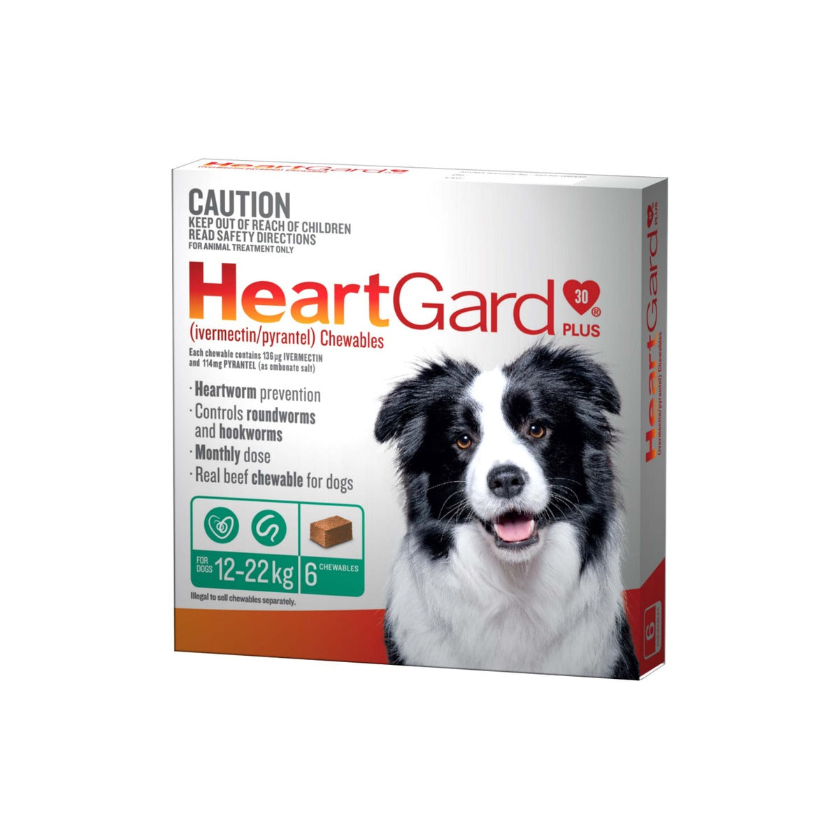 HeartGard Plus Medium Dogs 12-22kg Green – front of pack – front of pack