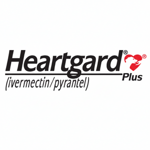 Heartgard Plus logo with "Heartgard" in black, "Plus" in smaller black text, and a red heart with a white dog silhouette.