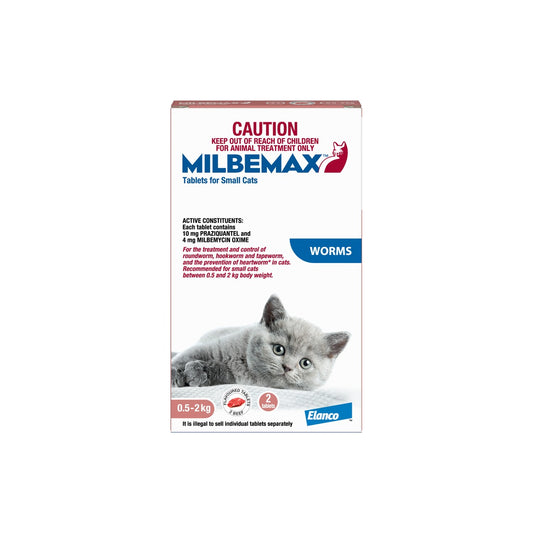 Milbemax Allwormer Cat Small 1.1 - 4.4lbs – front of pack – front of pack