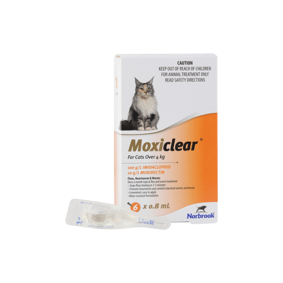 Moxiclear Spot On For Cats Over 8.8 lbs Orange – front of pack – front of pack