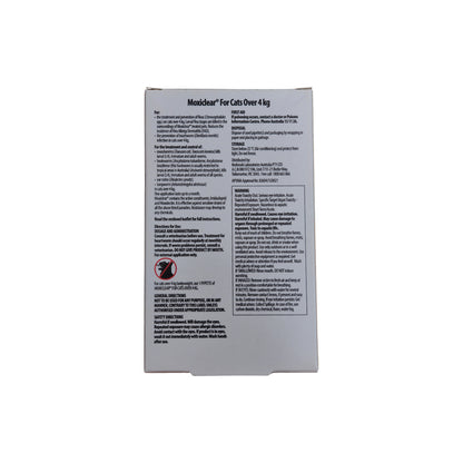 Moxiclear Spot On For Cats Over 8.8 lbs Orange – back of pack