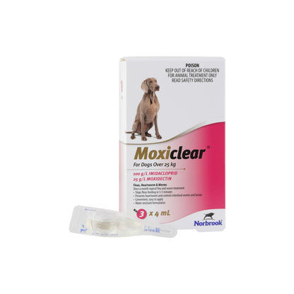Moxiclear Spot On For Dogs Over 55lbs Pink – front of pack – front of pack