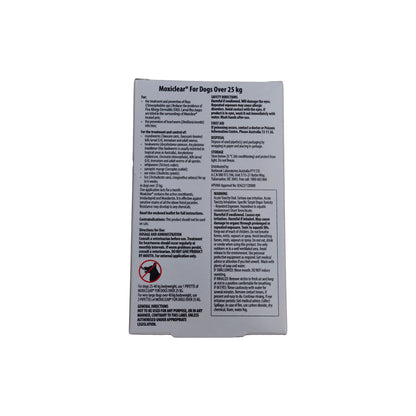 Moxiclear Spot On For Dogs Over 55lbs Pink – back of pack