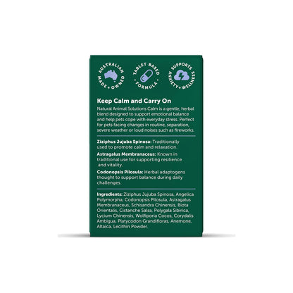 NAS Calm Tablets for Dogs & Cats – back of pack