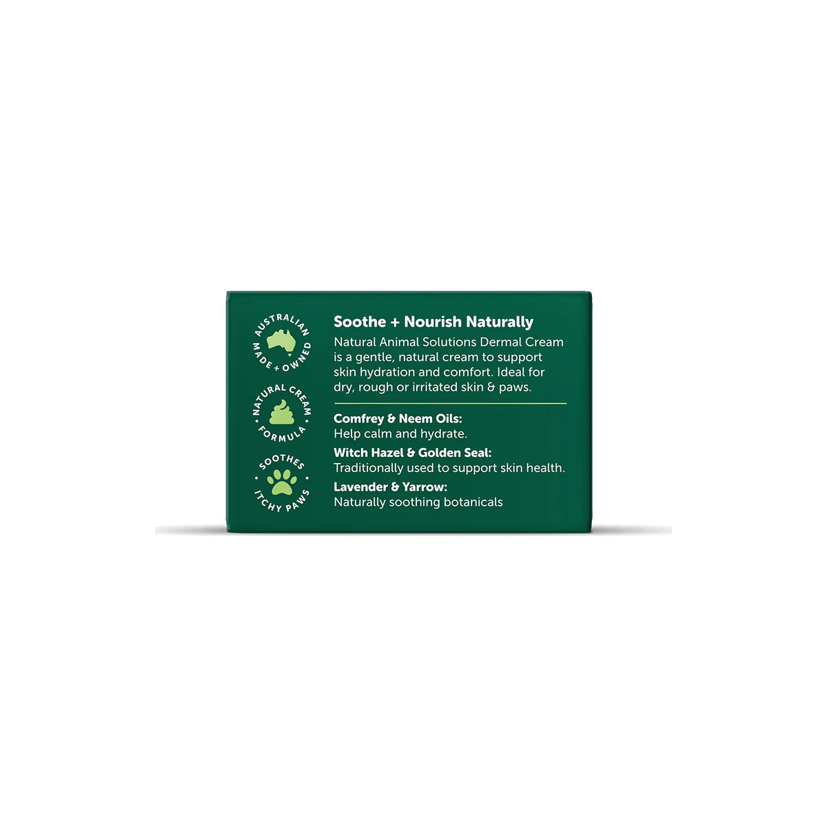 NAS Dermal Cream for Dogs & Cats – back of pack