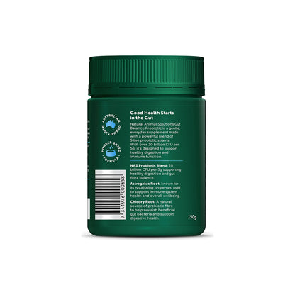 NAS Gut Balance Probiotic for Dogs – back of pack