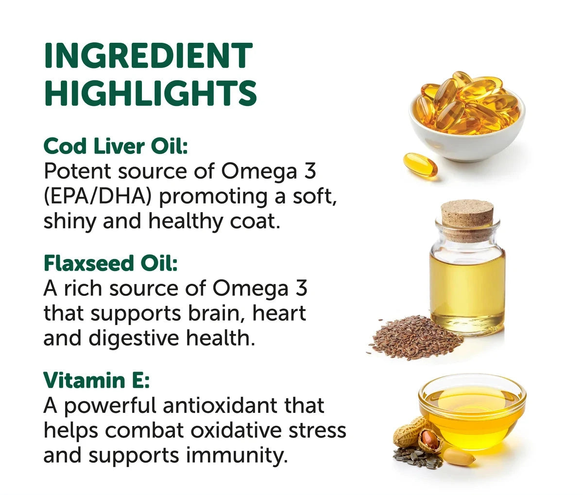 NAS Omega 3,6,9 Oil for Dogs & Cats – features and benefits infographic