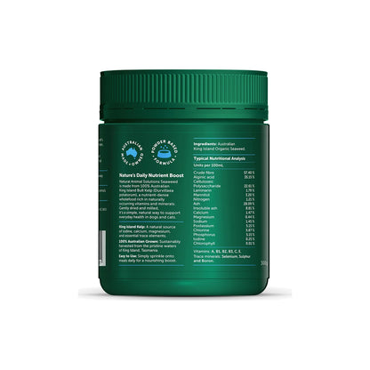NAS Organic Dried Seaweed for Dogs & Cats – back of pack