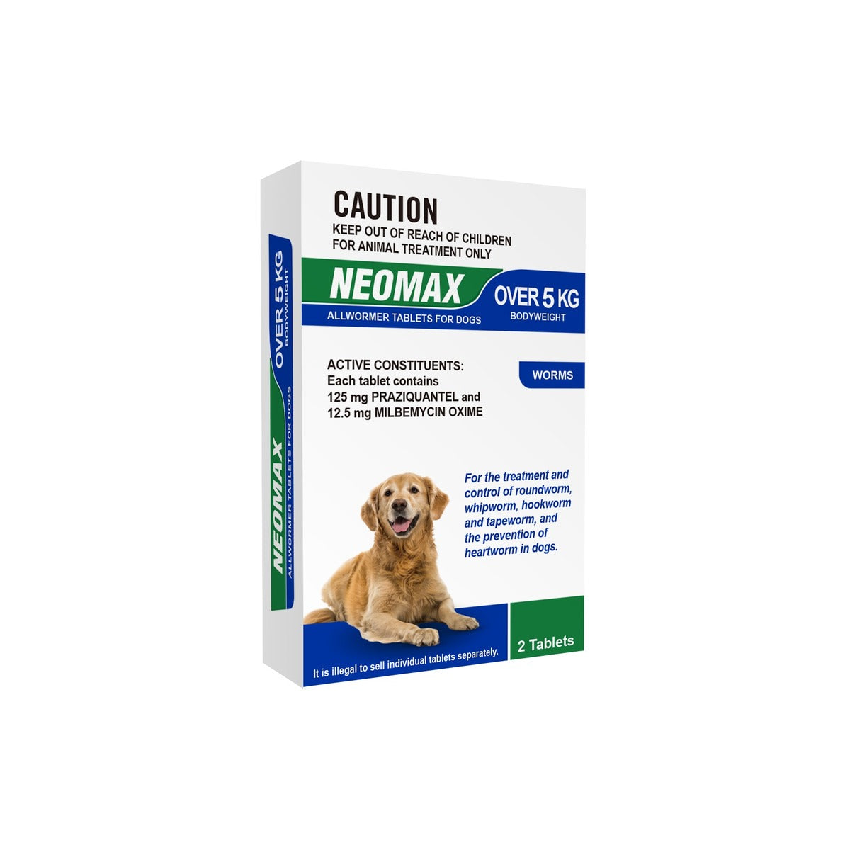 Neomax Tablets for Dogs Over 11 lbs Over 5 kg Blue – front of pack – front of pack