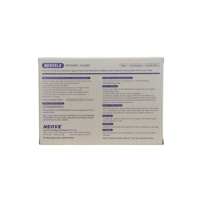 Neovela For Small Dogs 5.7 - 11lbs Purple 4 Pack – back of pack