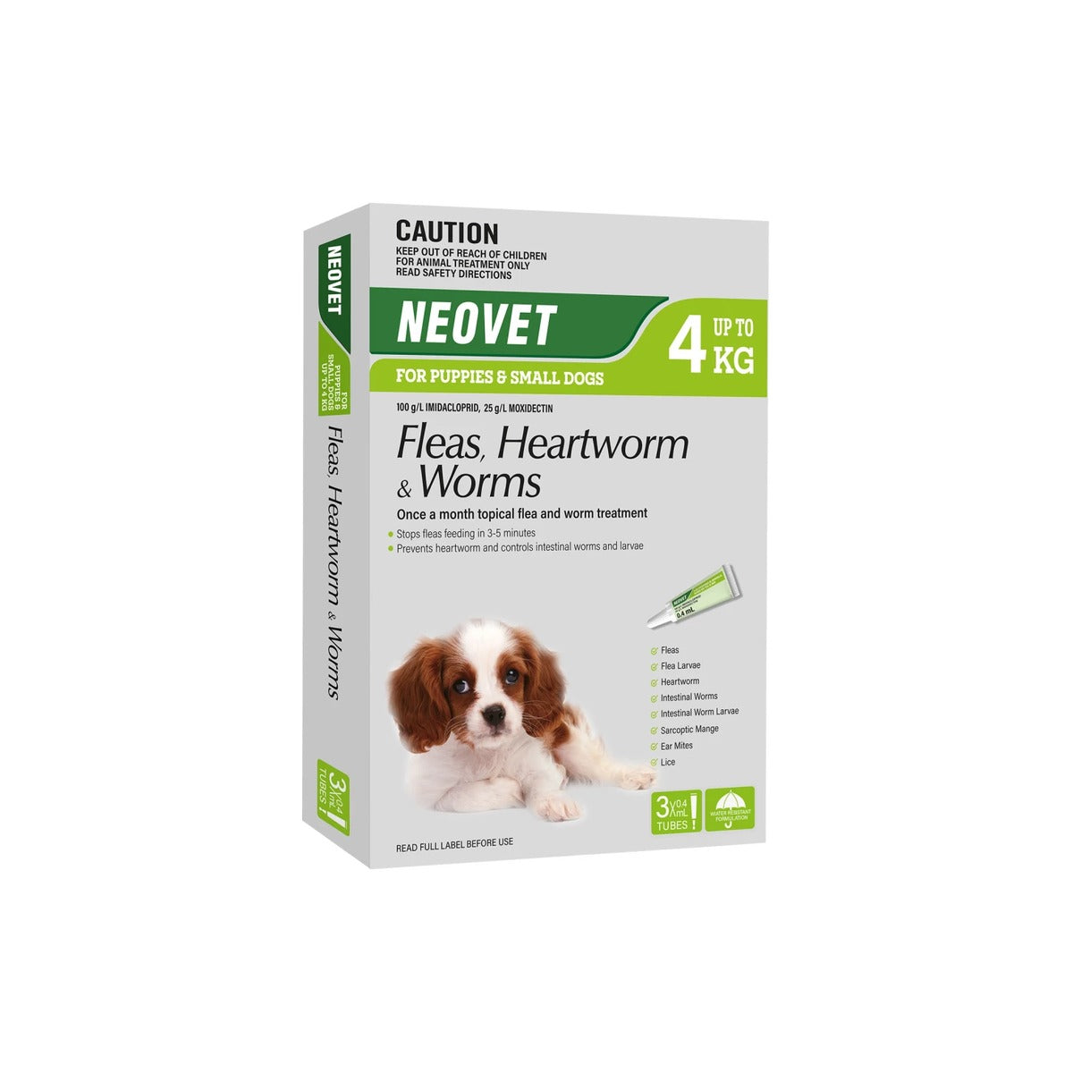 Neovet For Puppies Small Dogs Up to 8.8lbs Green – front of pack – front of pack
