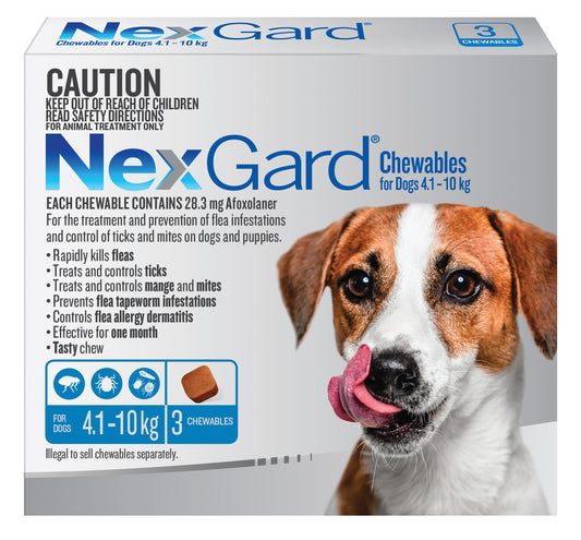 NexGard Chewables Dog Small 10.1 - 24lbs Blue
