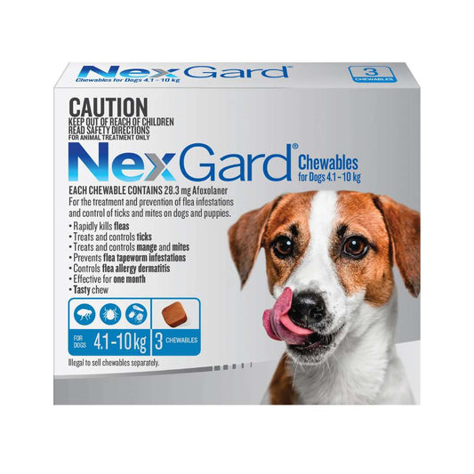 NexGard Chewables for Small Dogs 10.1 - 24lbs Blue