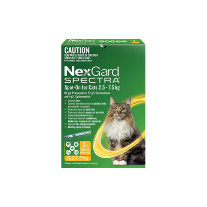 NexGard Spectra Spot-On for Cats 5.5–16.5 lbs (2.5–7.5 kg) – Yellow