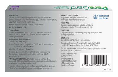Purple Paragard Allwormer Tablets box for cats up to 11lbs, showing product details and barcode.
