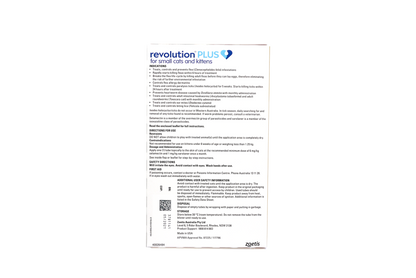Revolution Plus yellow pack for small cats, all-in-one parasite protection