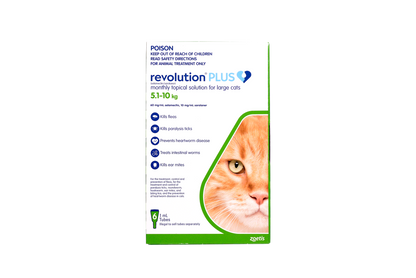 Revolution Plus topical solution for large cats 11.1-22 lbs, green box packaging