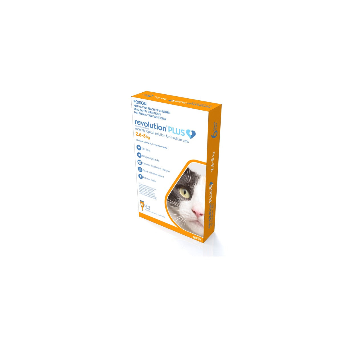 Revolution Plus For Medium Cats 5.6-11lbs Orange 6pk – front of pack – front of pack