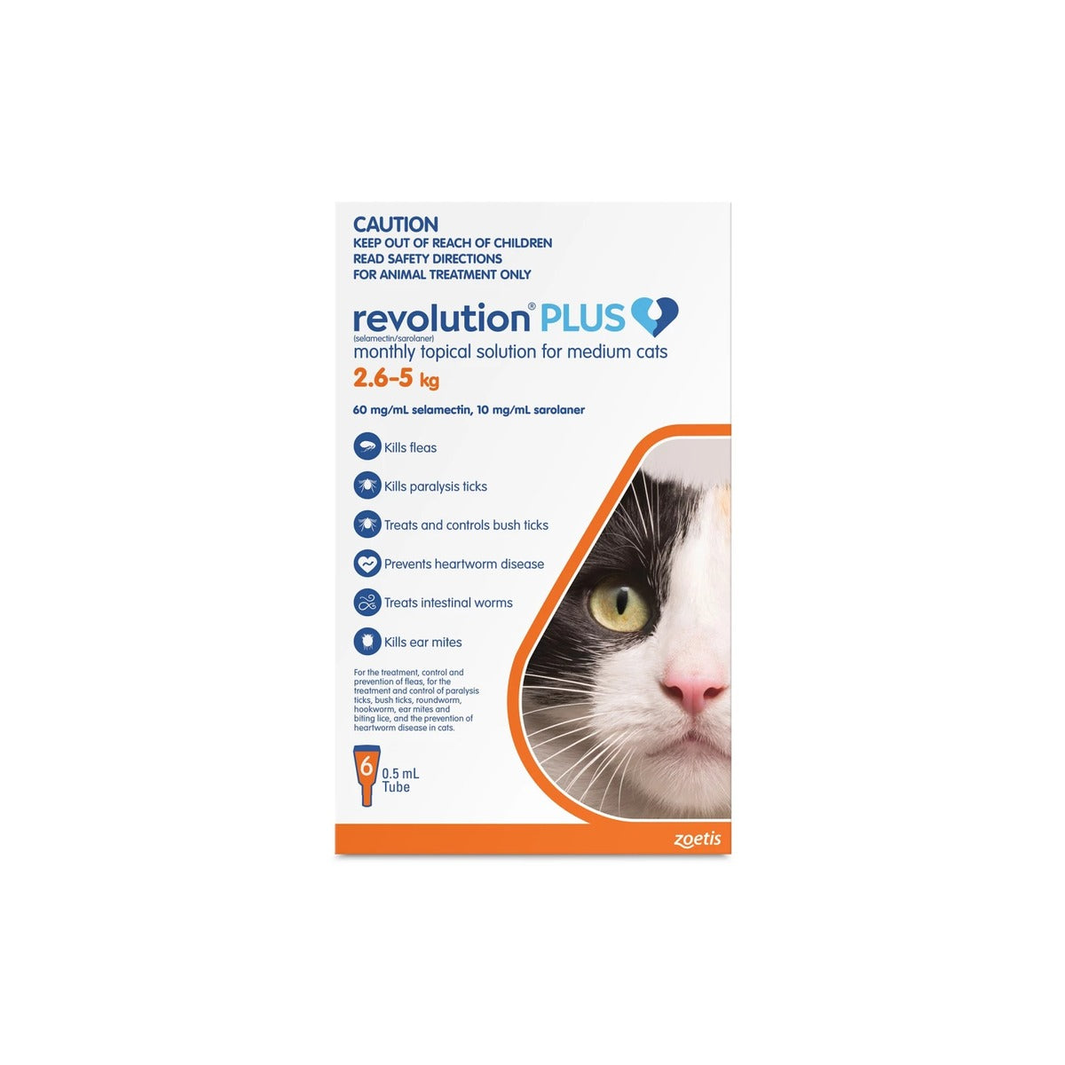 Revolution Plus For Medium Cats 5.6-11lbs Orange 6pk – front of pack – front of pack