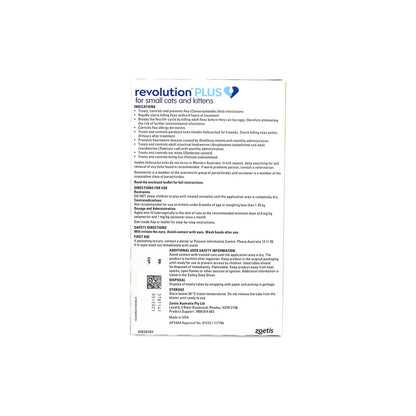 Revolution Plus For Small Cats & Kittens 2.8-5.5lbs Yellow – back of pack – back of pack