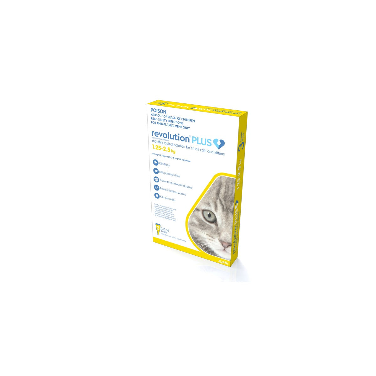 Revolution Plus For Small Cats & Kittens 2.8-5.5lbs Yellow – front of pack – front of pack